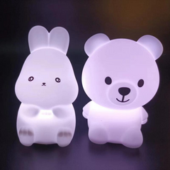 Adorable Rabbit & Bear Silicone Lamp