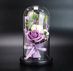 Glass Shade Rose Lamp