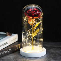 Glass Shade Rose Lamp