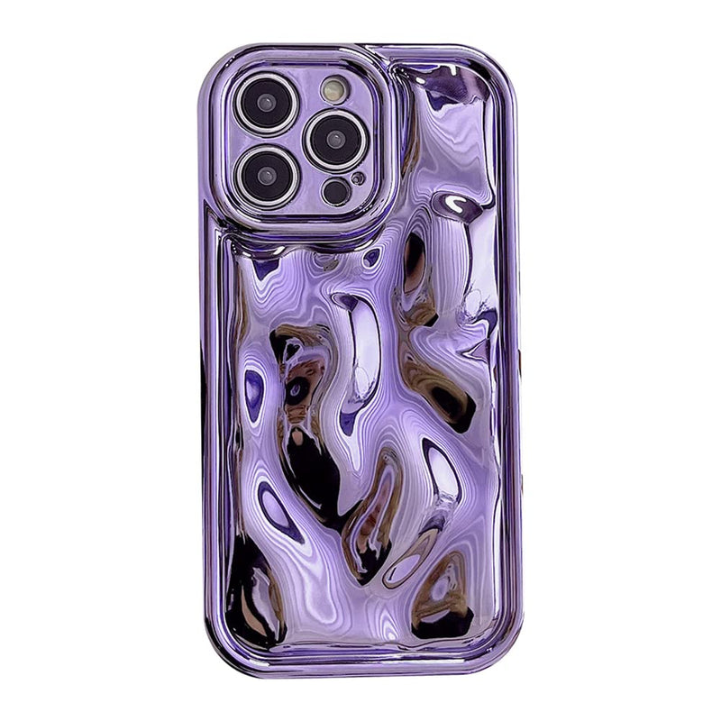 12 Cute Phone Cases - 3D Phone Cases Pleats Wave Mirror Phone Case Glitter iPhone Cases 12 6.1