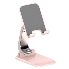 HONAMWINPRO Foldable Phone Stand for Desk - Height Adjustable Cell Phone Holder Portable Cellphone Cradle Desktop Dock iPhone 14/ Plus/Pro/Pro Max Smartphone Desk Stand Pink