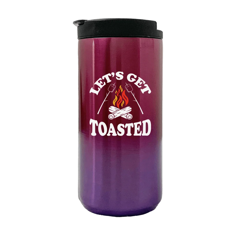 Let's Get Toasted Camping Fireplace 14oz Coffee Tumbler